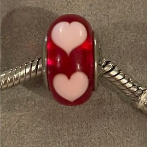 Pandora Pink Hearts Murano Glass Charm